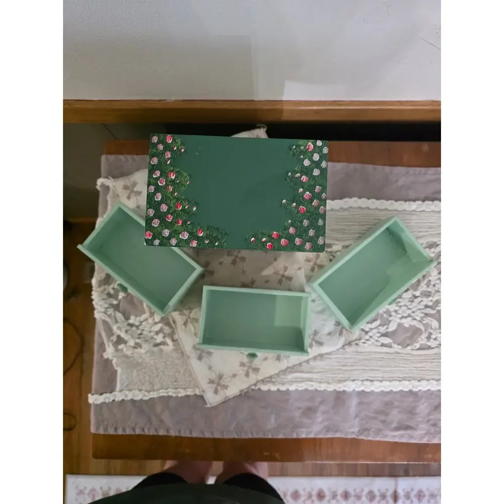 Vintage Milson & Louis Miniature Cottage Hand Painted Chest Drawer Jewelry Box